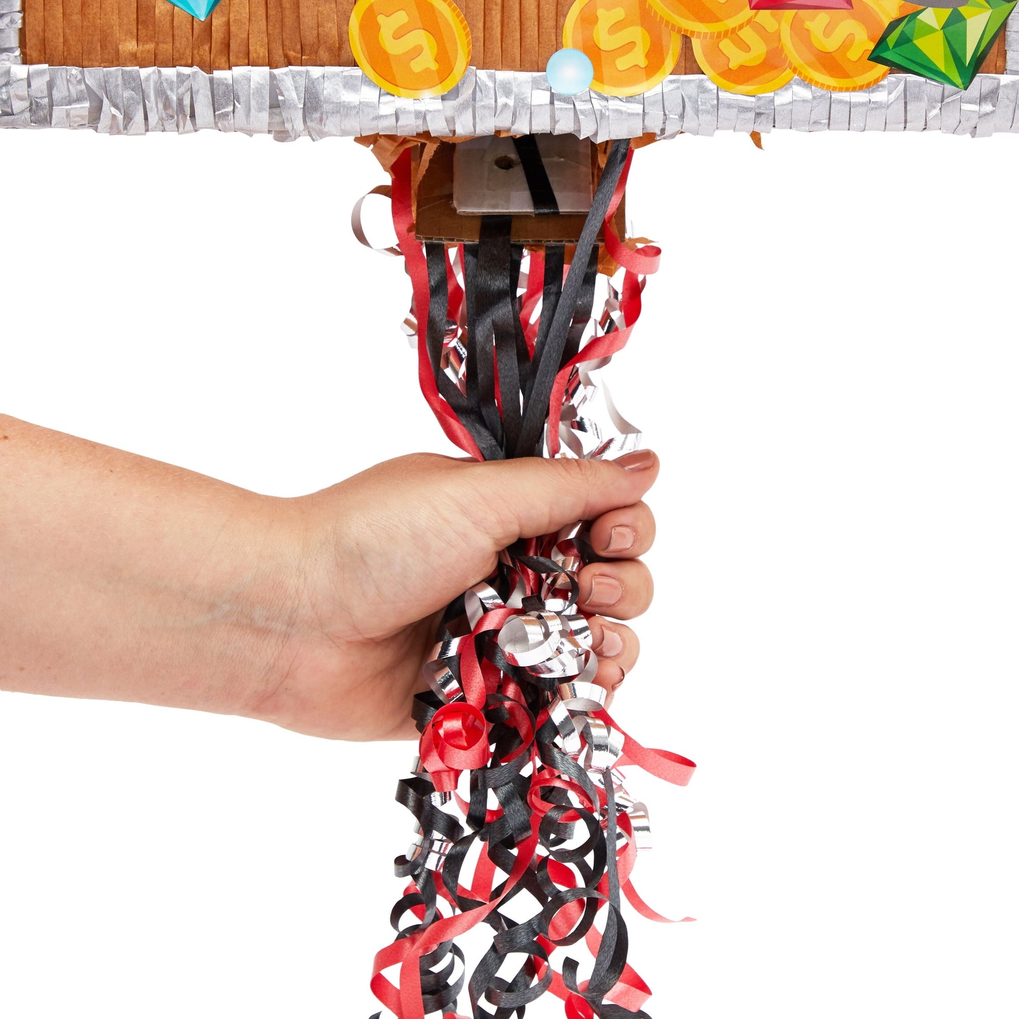 Treasure Chest Pinata - Pull String Pirate Themed Pinata, Under the Sea, Adventure Themed Party Decorations (Small, 12 x 6.5 x 10 In), For Ages 3+