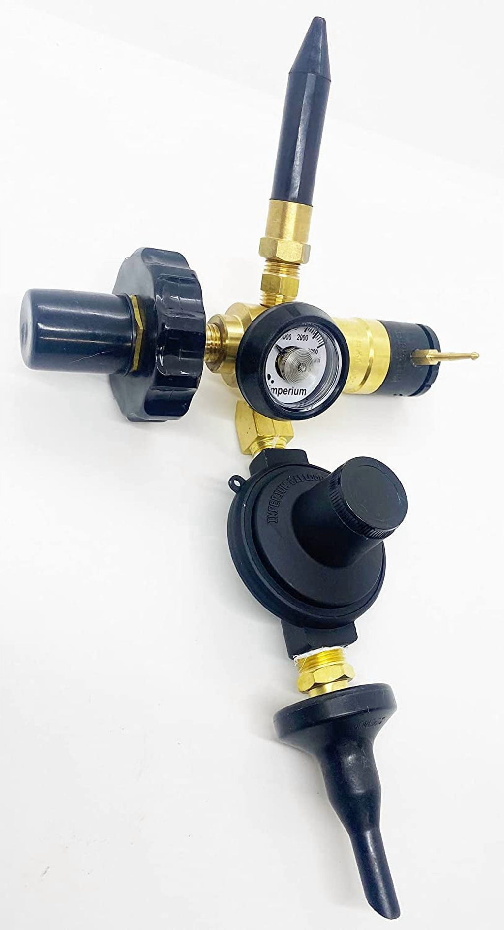 Helium Tank Combo Foil and Latex Balloon Filler Inflator Valve (with foil balloon auto shut off valve and latex rubber tilt valve)