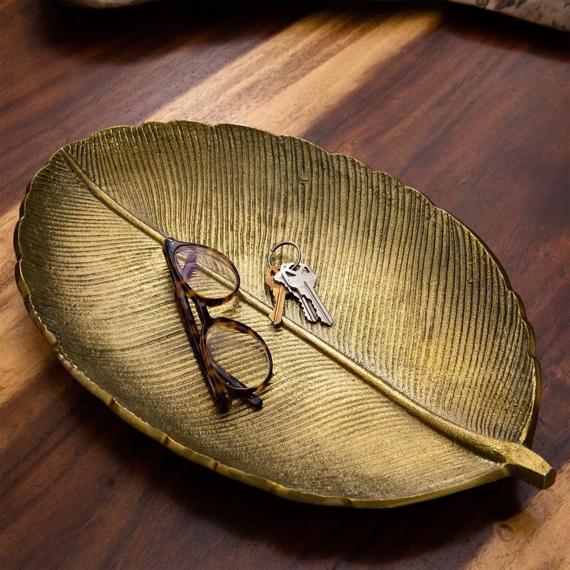 Nearly Natural 16in. Gold Leaf Decorative Accent Tray