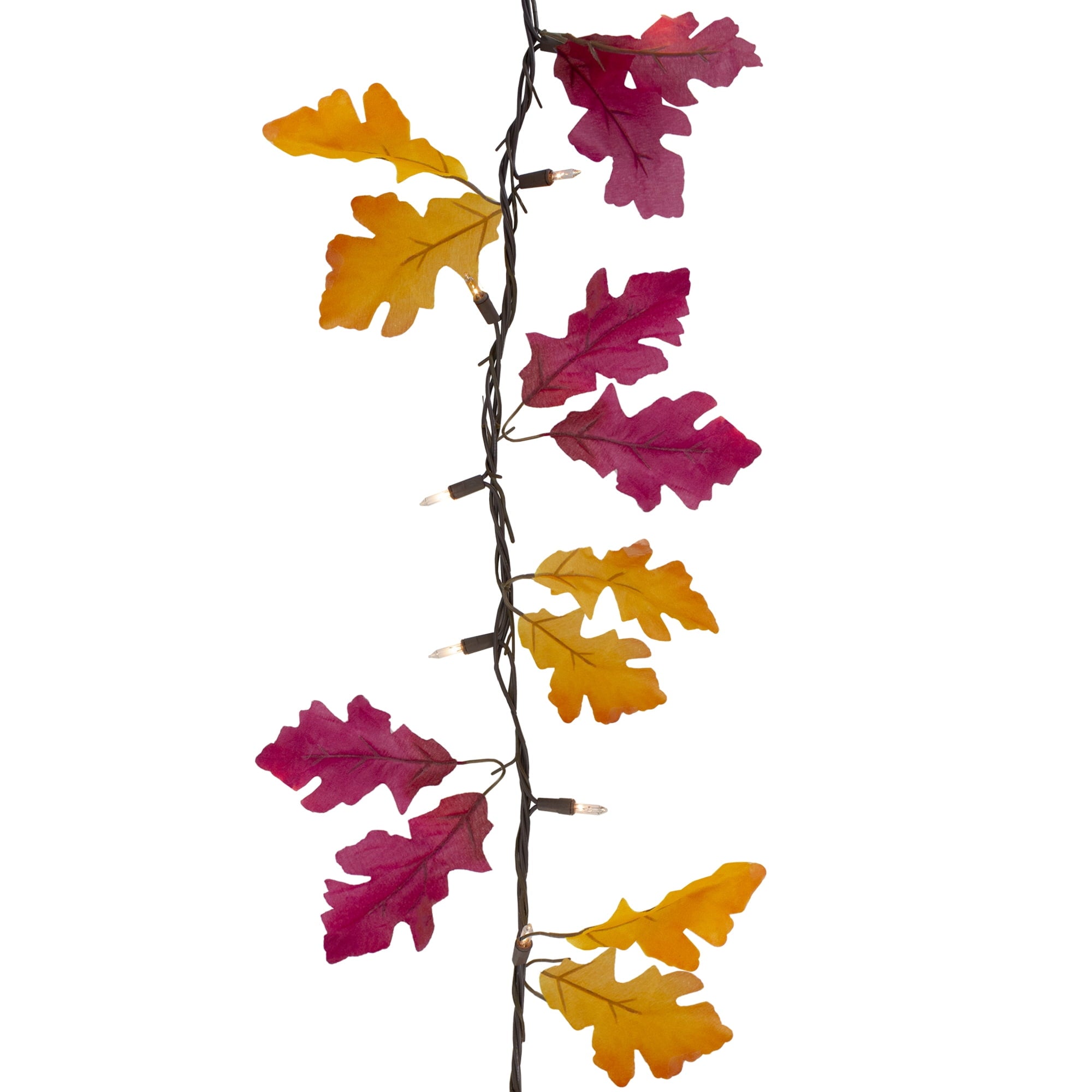 Northlight Prelit Clear Incandescent Corded Fall Harvest Leaves Garland, 4.5" (Multi-color)