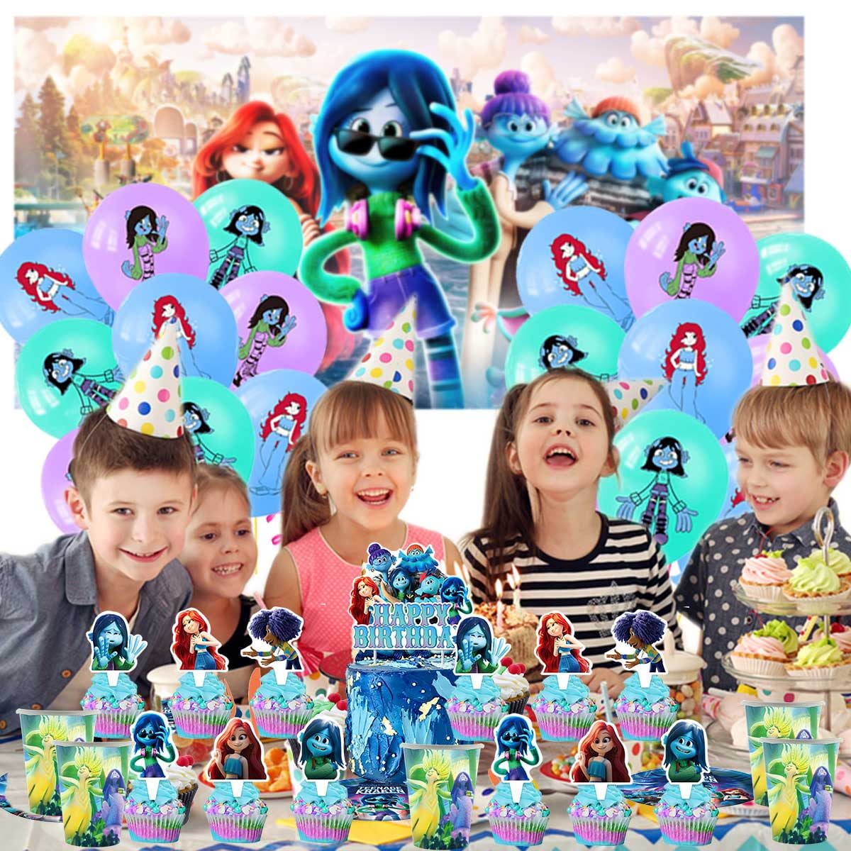 Ruby Gillman Teenage Kraken Party Supplies Balloons Tableware Birthday Decorations Plates Banner Cake Topper Backdrop