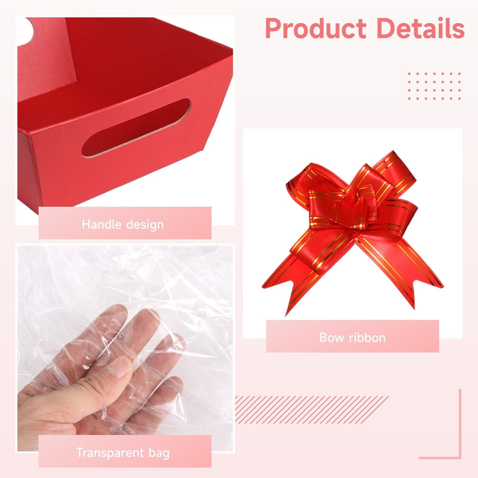 12 PCS Baskets for Gift Package, Empty to Fill with Handles 12 Bulk Gift Bags 12 Bows Ribbons DIY for Wedding, Birthday Party, Thank You Gift Wrapping Boxes