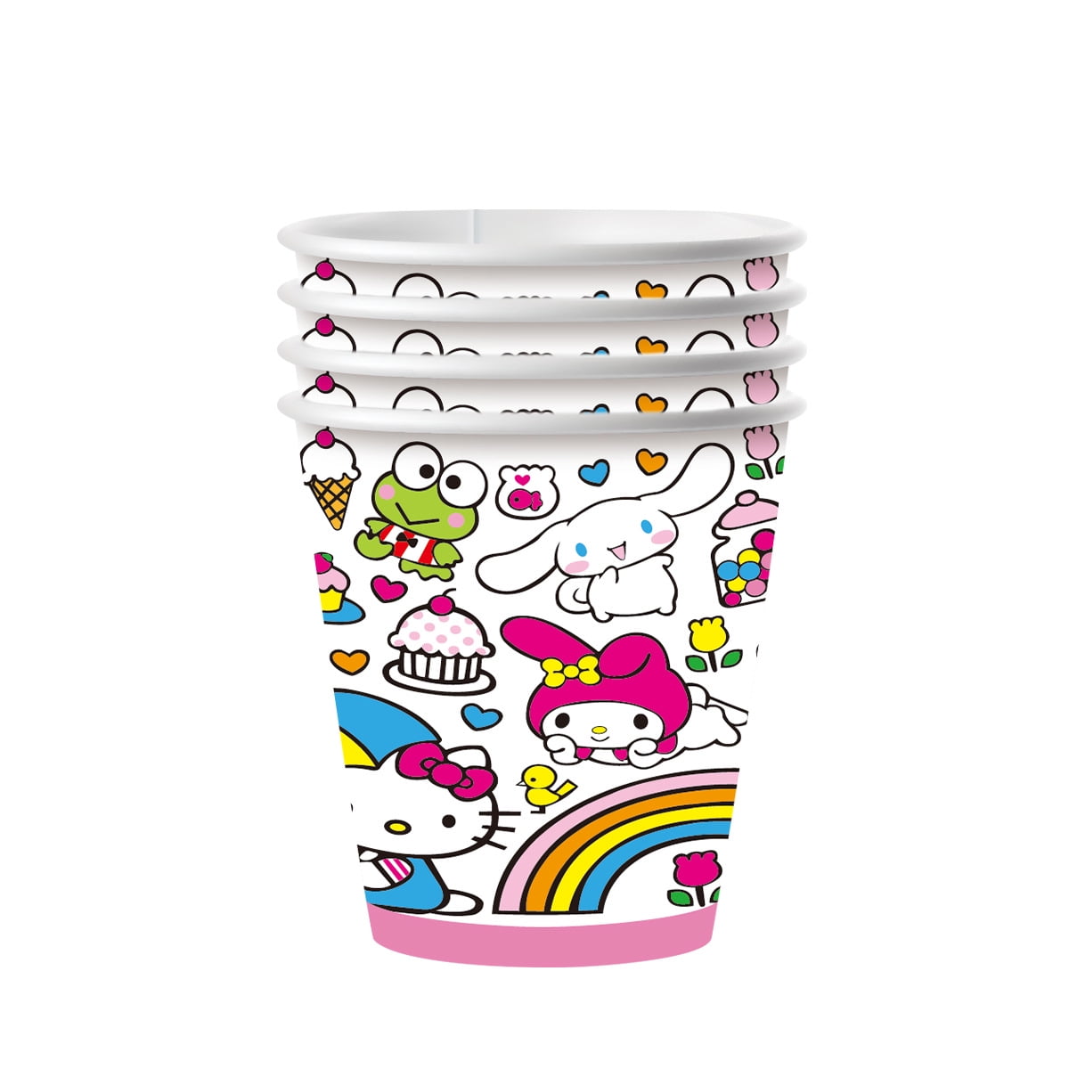 HELLO-KITTY 82/92 PCS Party Supplies, Party Tableware, Disposable Paper Plates- Napkins-Forks Dinnerware Set