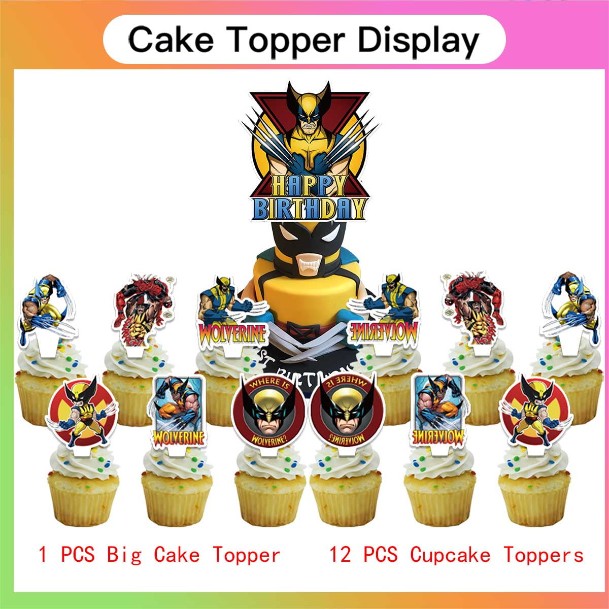 Wolverine X-men Tableware Balloons Birthday Plates Party Decor Banner Cake Topper Decorations for Kids Supplies