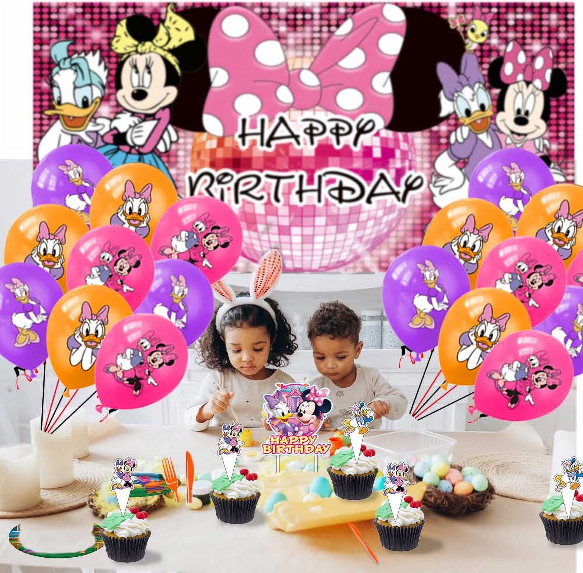 Daisy Minnie Bowtique Party Supplies Plates Decorations Birthday Cake Topper Banner Decor Backdrop Balloons