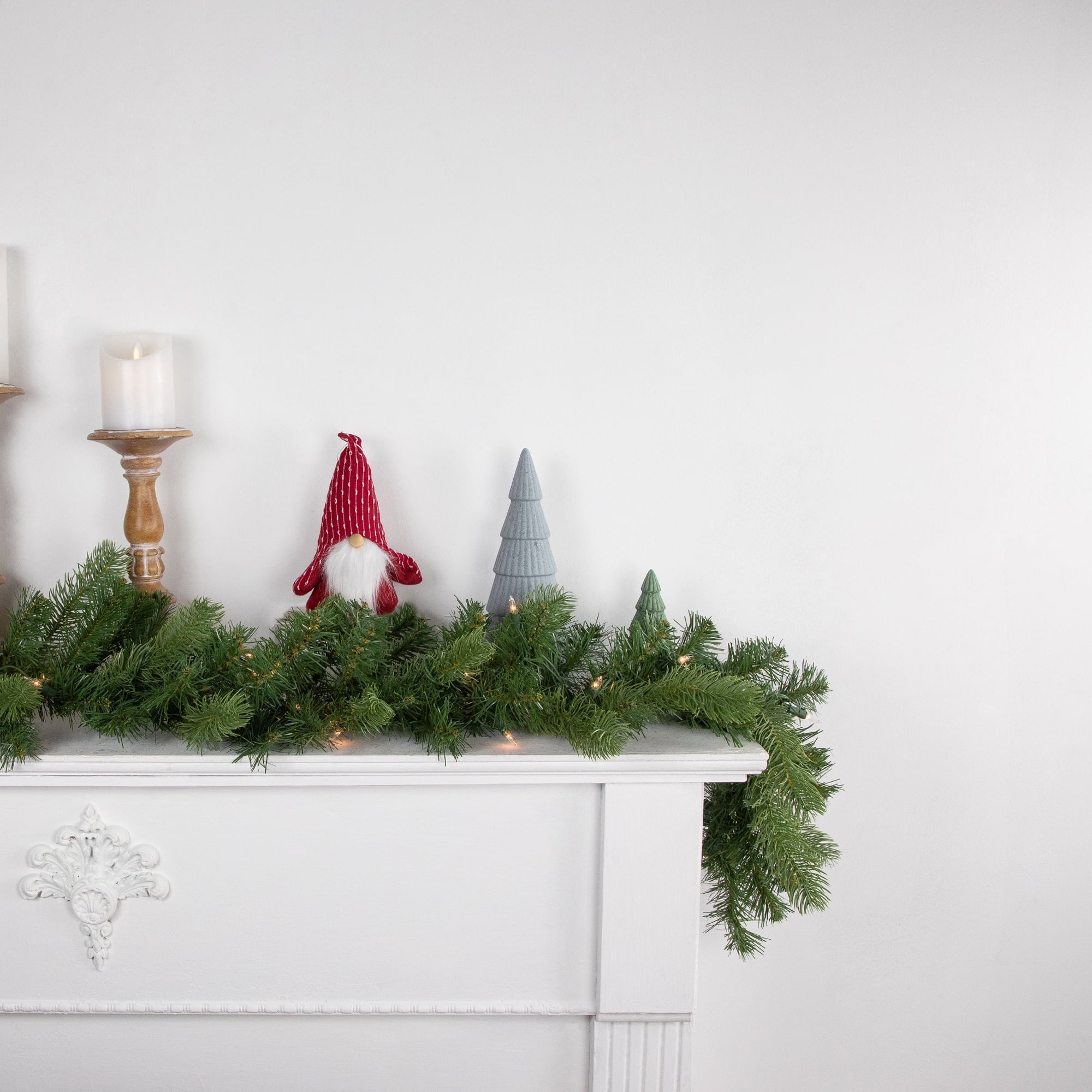 9' x 10" Pre-Lit Noble Fir Artificial Christmas Garland - Clear Lights