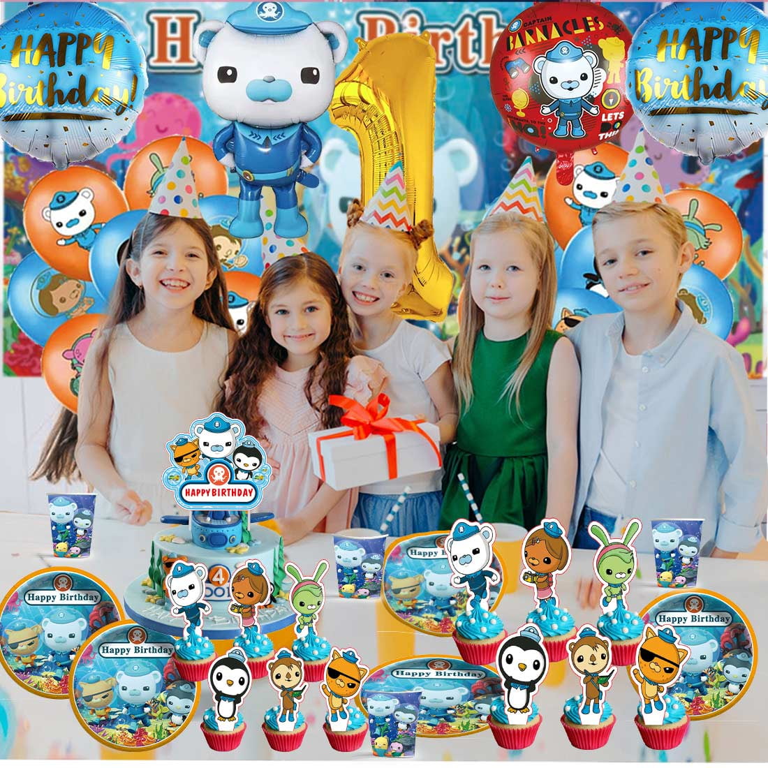 Octonauts Party Supplies Decor Tableware Backdrop Banner Cake Topper Balloons Birthday Decorations