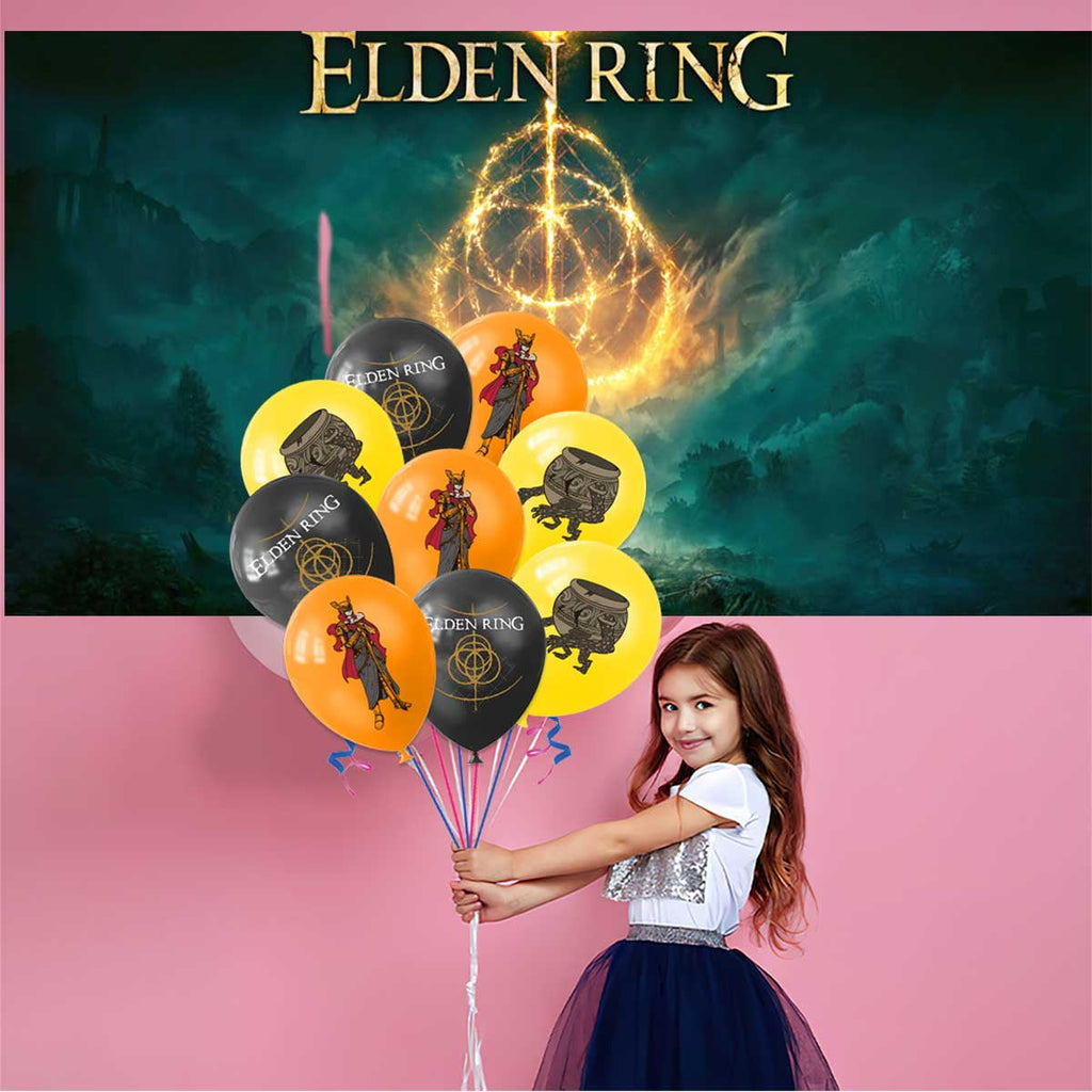 Elden Ring Party Supplies Decor Backdrop Cake Topper Plates Balloons Banner Decorations Tableware