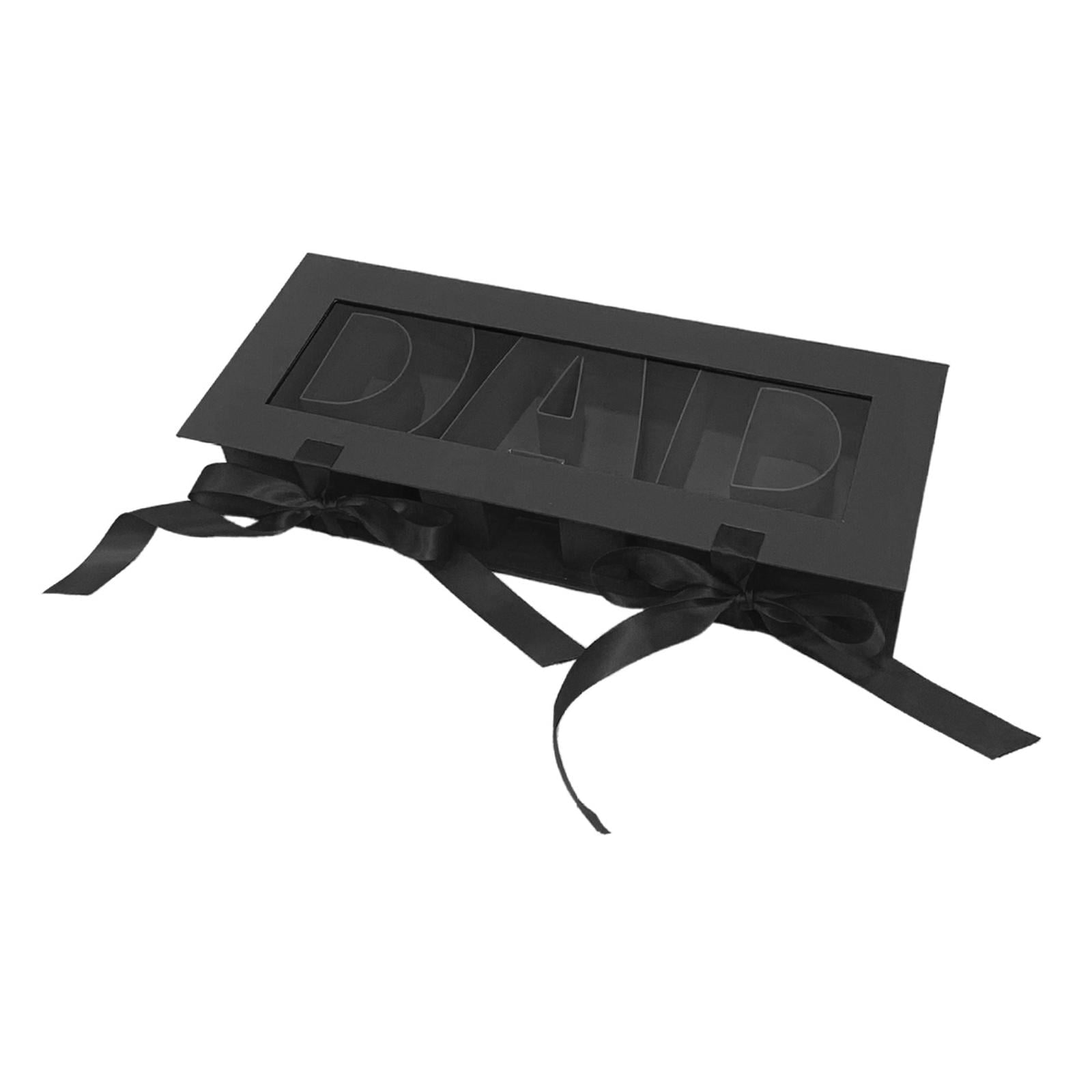 S SERENABLE Dad Letter Shaped Empty Flower Box Premium for Anniversary DIY Present Decor black