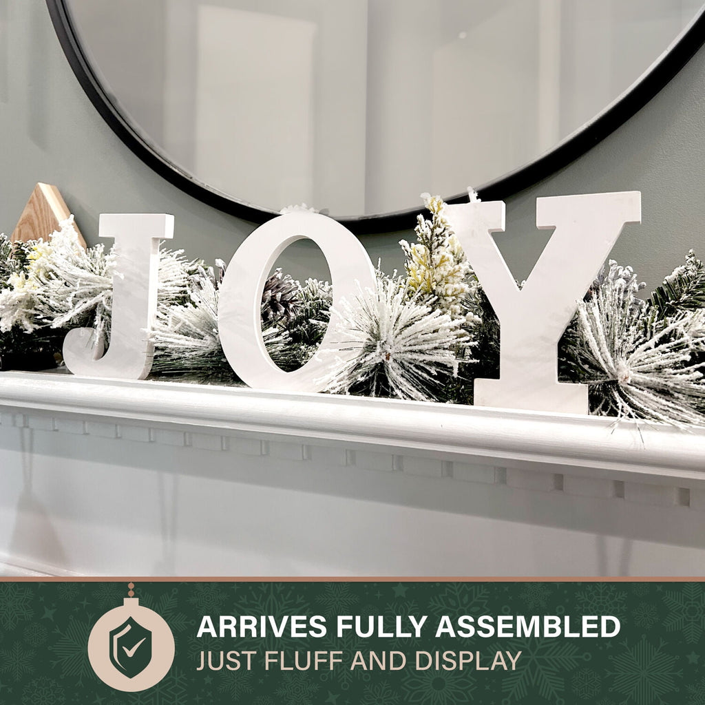 Fraser Hill Farm 6 Foot Mixed Pine/Pinecone Snowy Garland