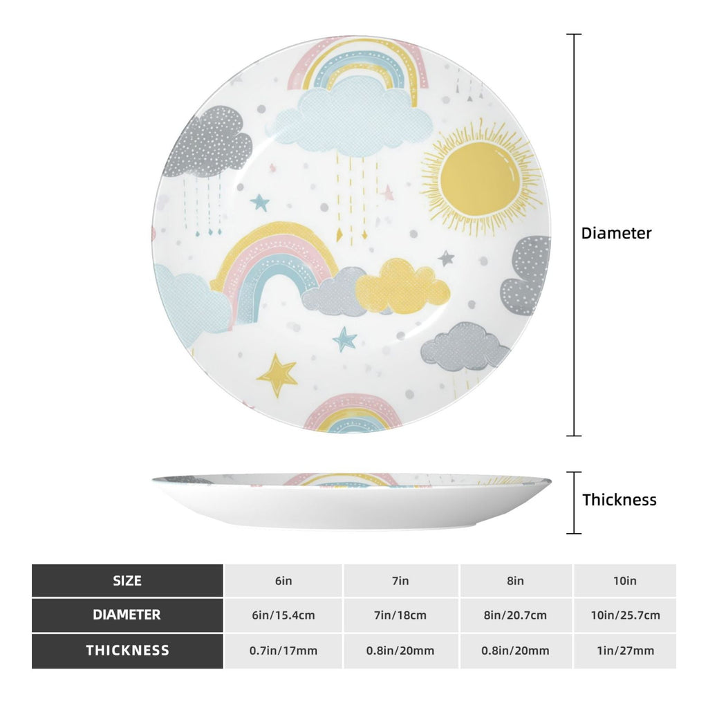 Decorative Plates – Bone China Wall & Table Decor - Rainbow - 8in