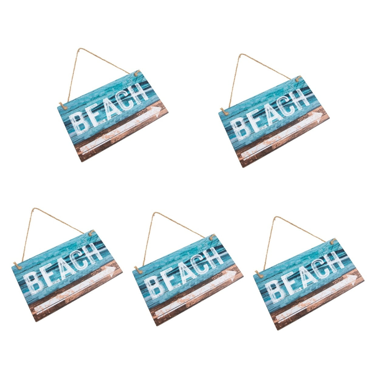 HEATSHAKING Synthetic Material Beach Sign Assorted Color for Home Decoration 5Set 10.22X5.89X0.35in