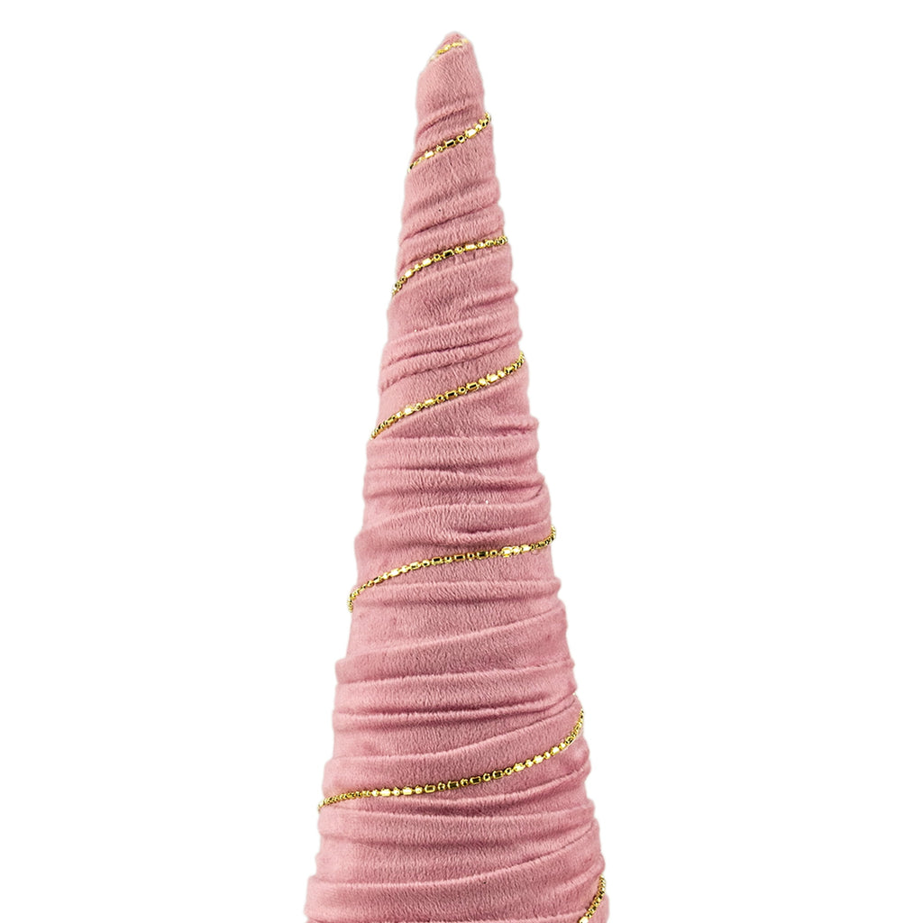 Northlight Twisted Cone Tree with Shiny Garland Christmas Decoration - 15.25" - Pink