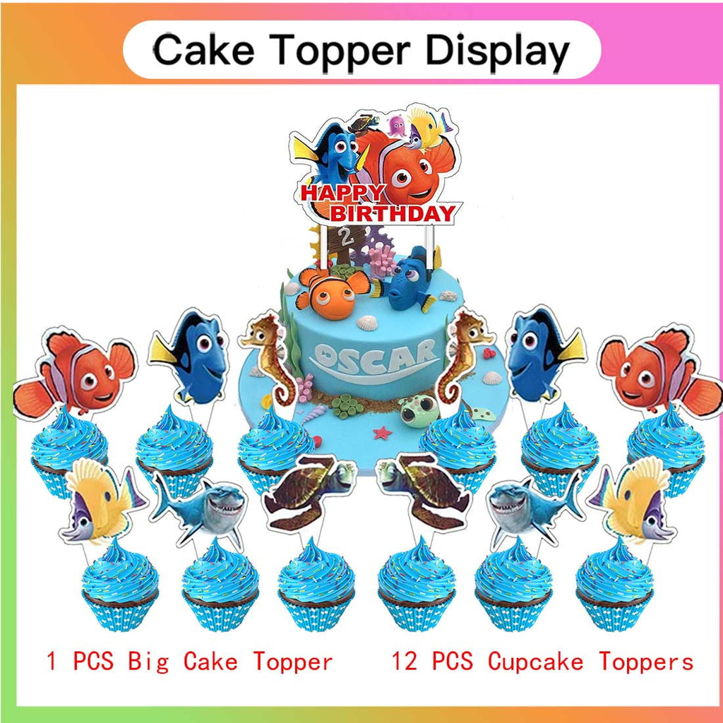 Finding Nemo Balloons Party Supplies 1st Decor Tableware Birthday Cake Topper Decorations Banner Backdrop
