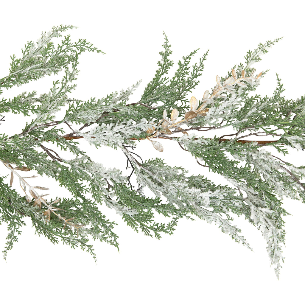Northlight Real Touch™ Flocked Cedar Pine Artificial Christmas Garland - 10' - Unlit
