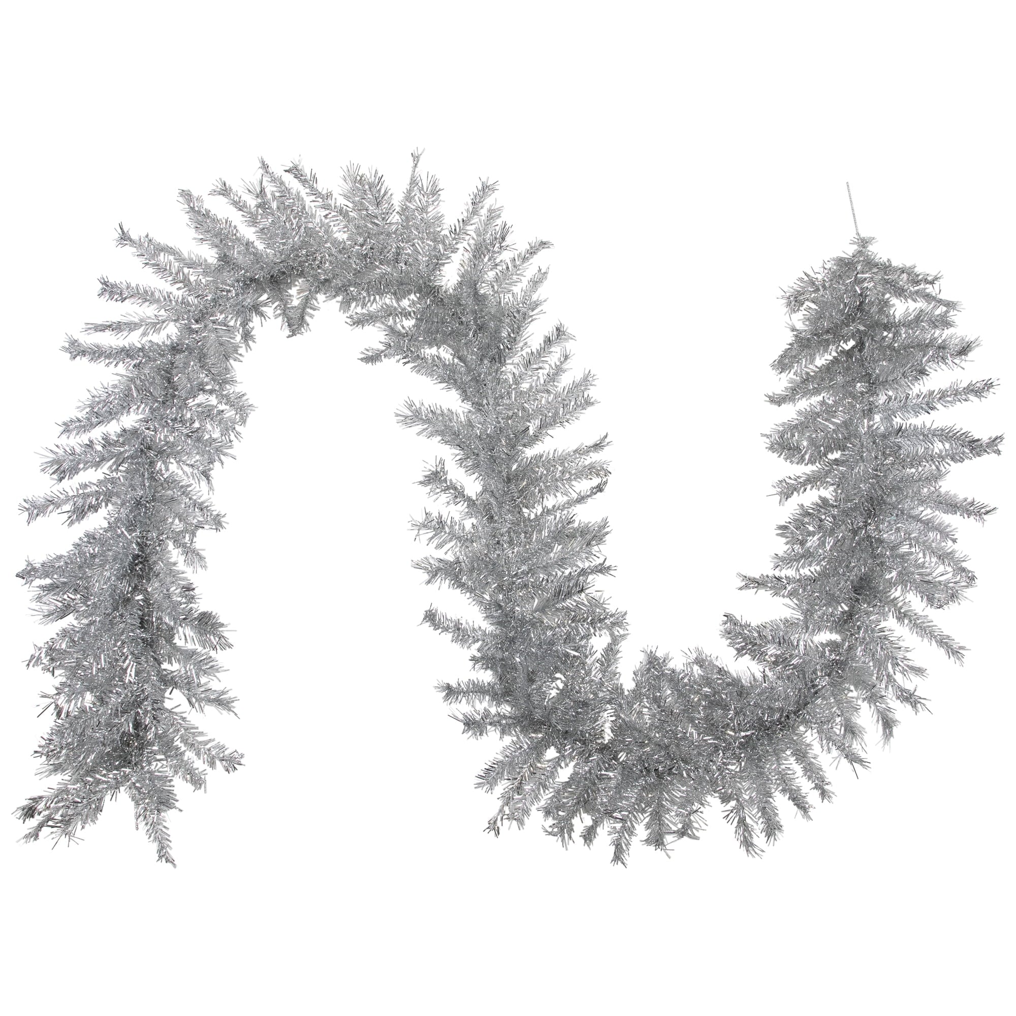 Northlight Metallic Tinsel Artificial Christmas Garland - 9' x 12" - Silver - Unlit