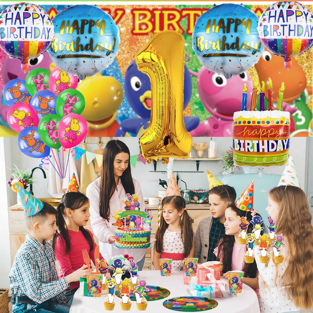 The Backyardigans Balloons Party Supplies 1st Decor Tableware Birthday Cake Topper Decorations Banner Backdrop