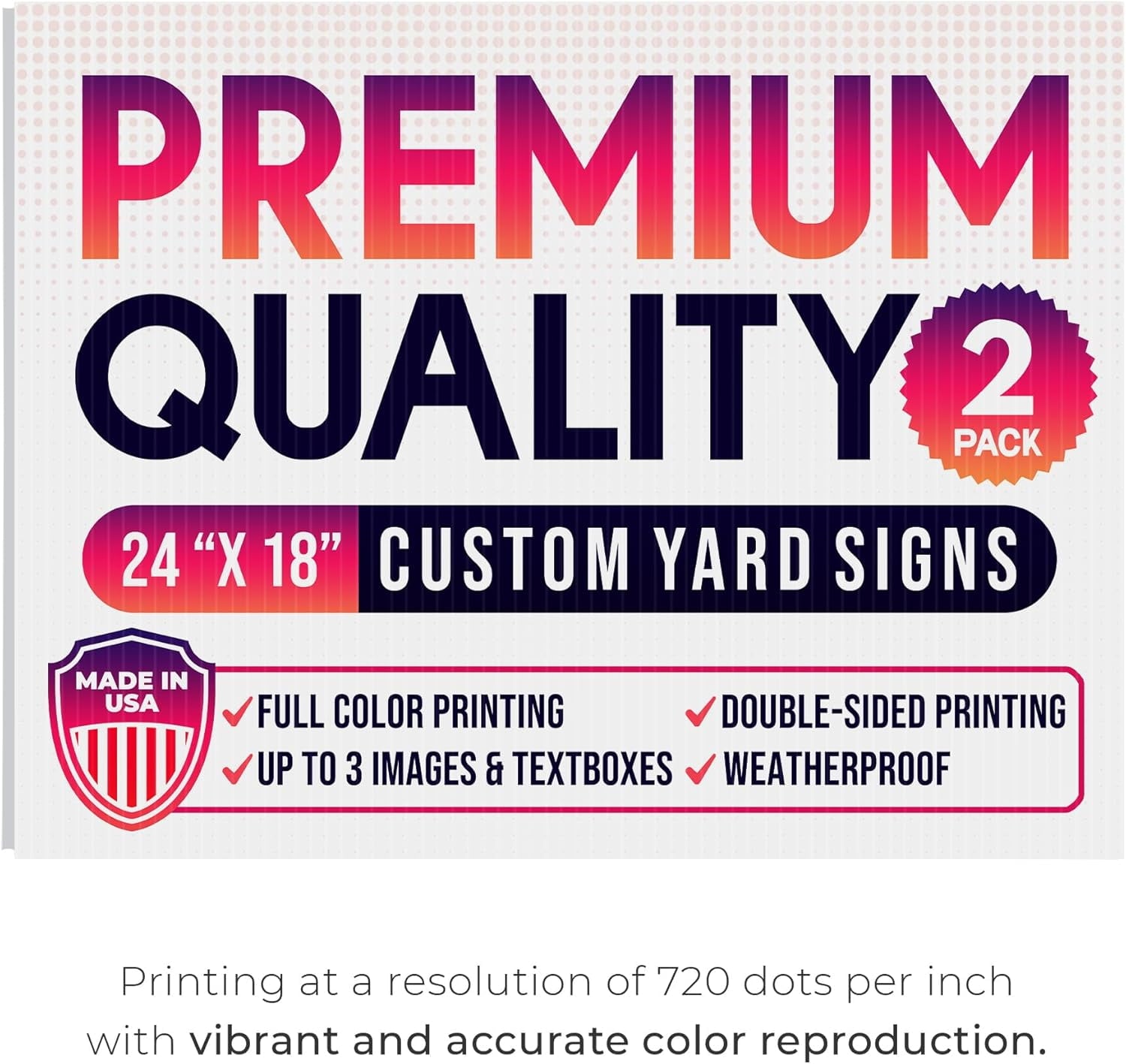 Double Sided Yard Signs, Yard Signs with Full Color Print and Text Business Signs for Outdoors (D1) (2)