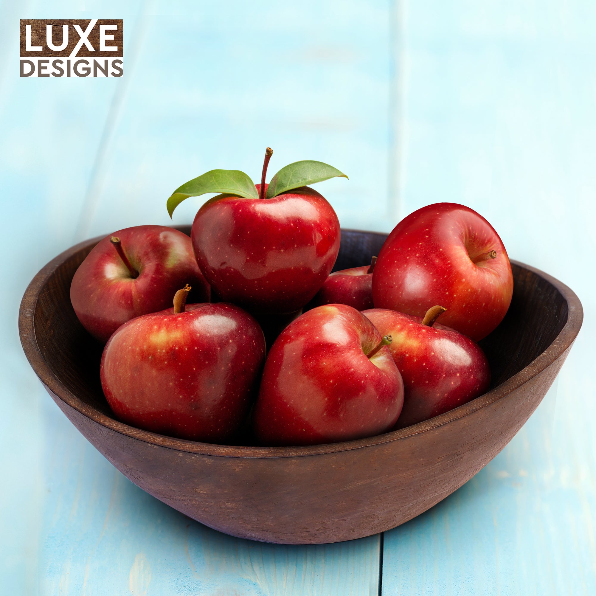 Luxe Designs | Mango Wood Bowl For Fruits, Salad & Popcorn | Wooden Decorative Bowl For Room & Kitchen | 12" x 4.5" x 11"