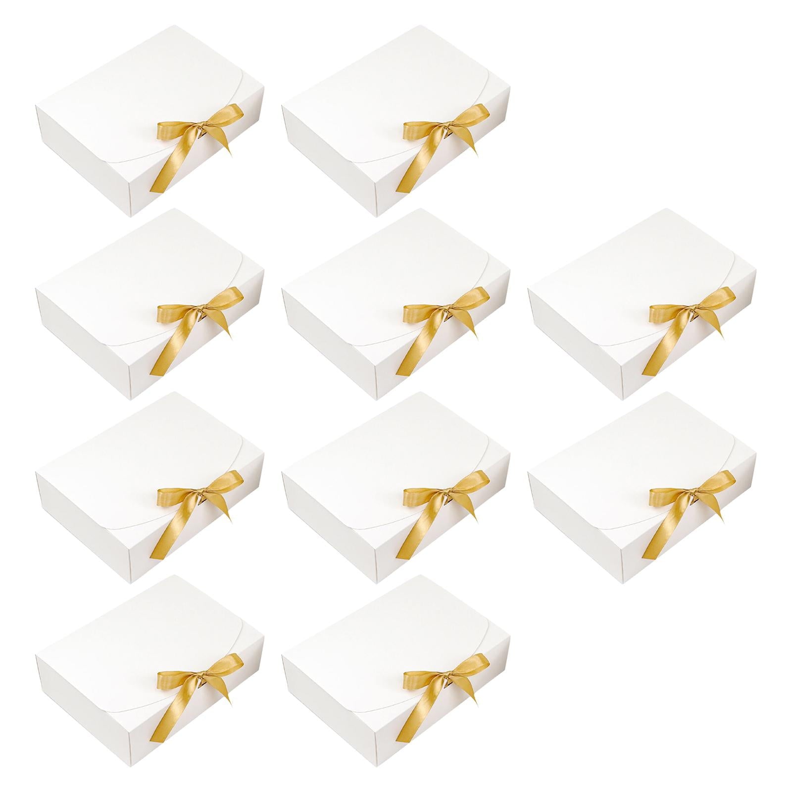 S SERENABLE 10x Wedding Gift Boxes DIY Packaging Bag W/Ribbon Gift Wrapping Box Candy Boxes for Centerpiece Party Decoration 28cmx20cmx8cm