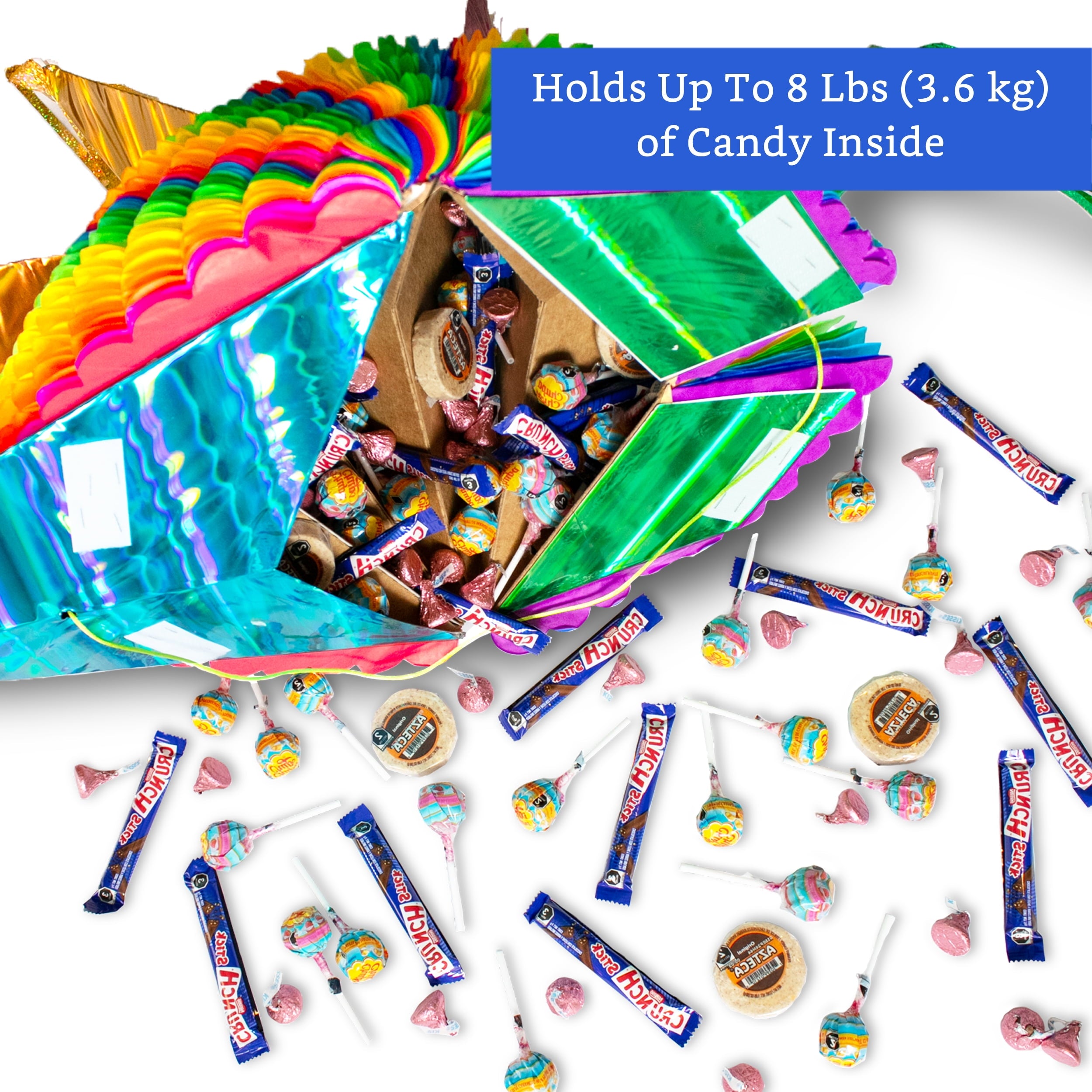 Mexican Piñata (X-Large 34 inches) - Rainbow Pinata - Authentic Handmade Foldable Large Pinata for Birthday Party - Piñatas para Cumpleaños - Mexican Pinata for Kids - Cinco de Mayo Pinata for Adults