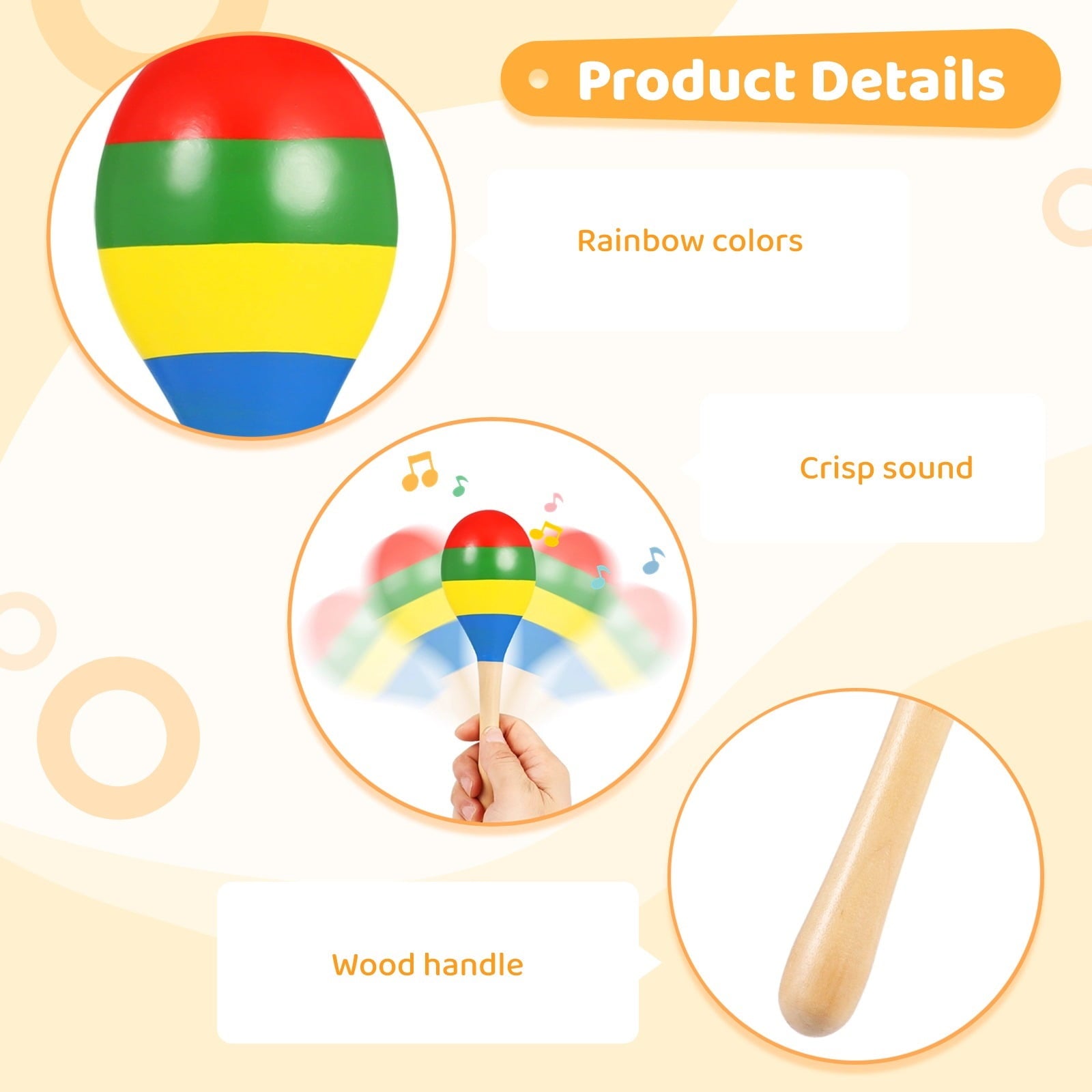 24 PCS Maracas, 7.9 Inches Multi-Colored Wooden Maracas, Lightweight Design Noisemaker Musical Fun Party Favor for Adult Mexican Party Props Birthday Carnival