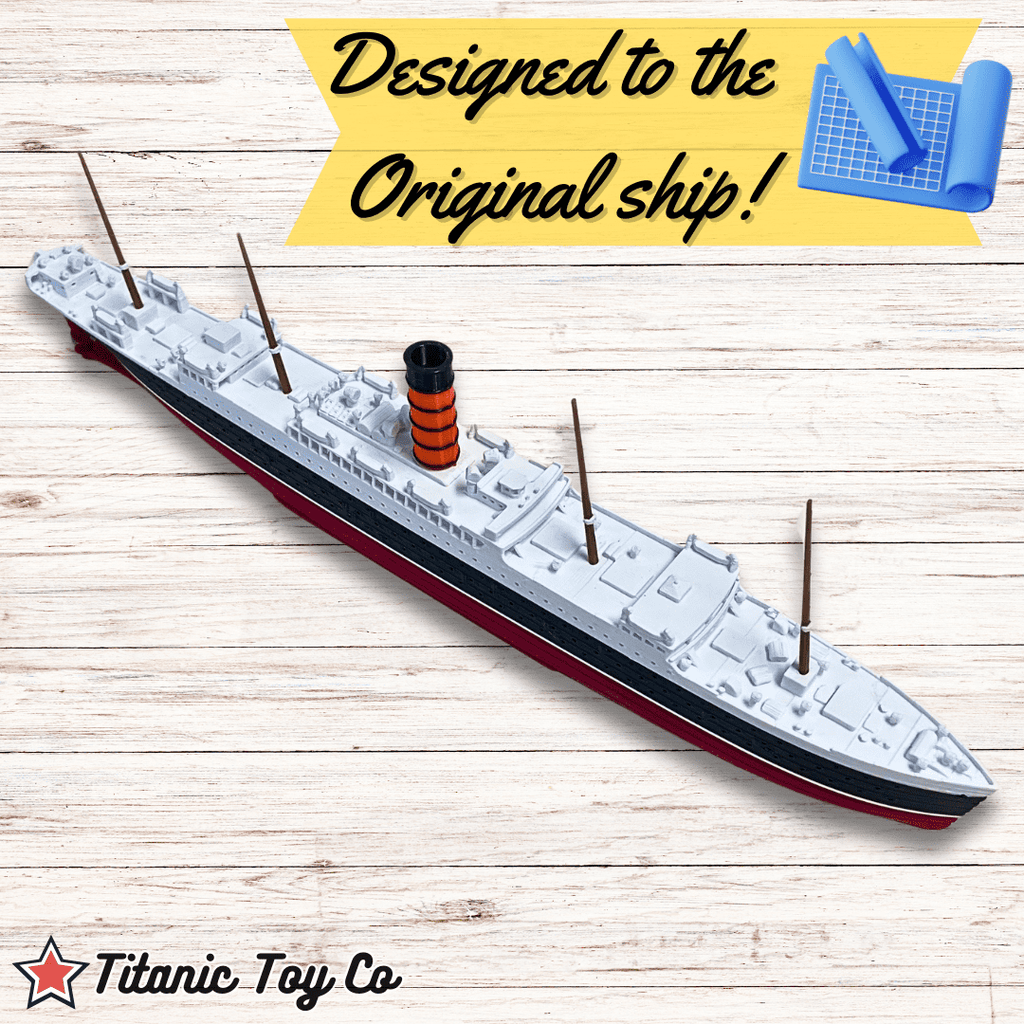 RMS Carpathia Model Ship 1 Ft Long By TitanicToyCo - Assembled Titanic Toys For Kids, Historically Accurate Titanic Toy, Titanic Ship, Titanic Cake Topper, Titanic Figurine, Titanic Boat