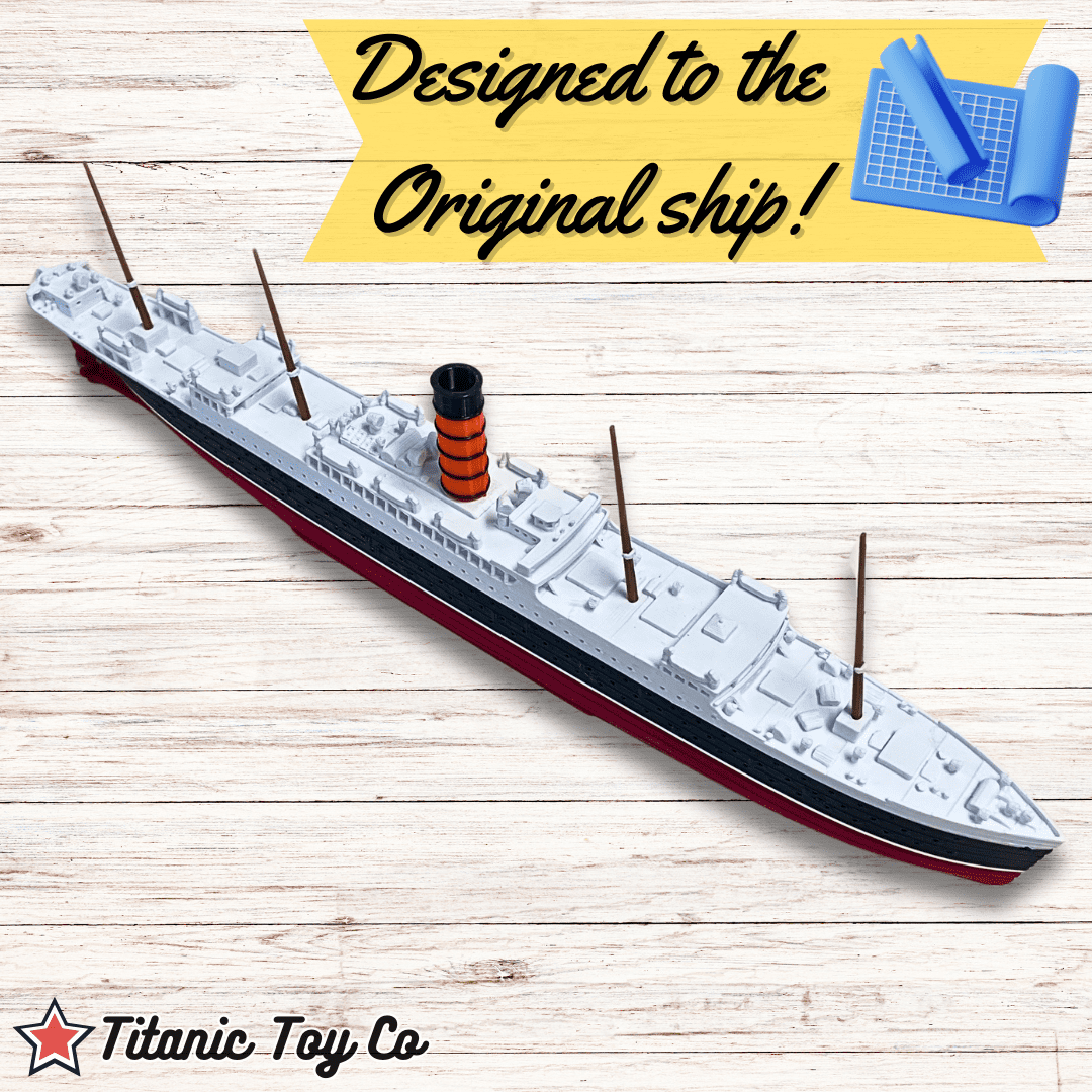 RMS Carpathia Model Ship 1 Ft Long By TitanicToyCo - Assembled Titanic Toys For Kids, Historically Accurate Titanic Toy, Titanic Ship, Titanic Cake Topper, Titanic Figurine, Titanic Boat