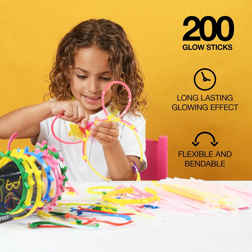 Glow Sticks Bulk 500 Pack - 200 Glowsticks And 300 Accessories - 8 Inch Ultra Bright Glow Sticks Party Pack Mixed Colors - Play22USA
