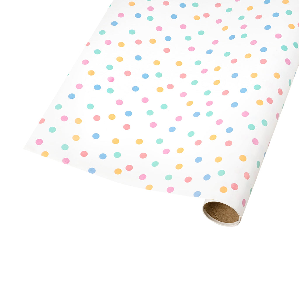 LaRibbons 30" x 8' Birthday Gift Wrap Kit, Wrapping Paper Rolls and Bows, Ribbon Eggs, Gift Tags, Pastel Party