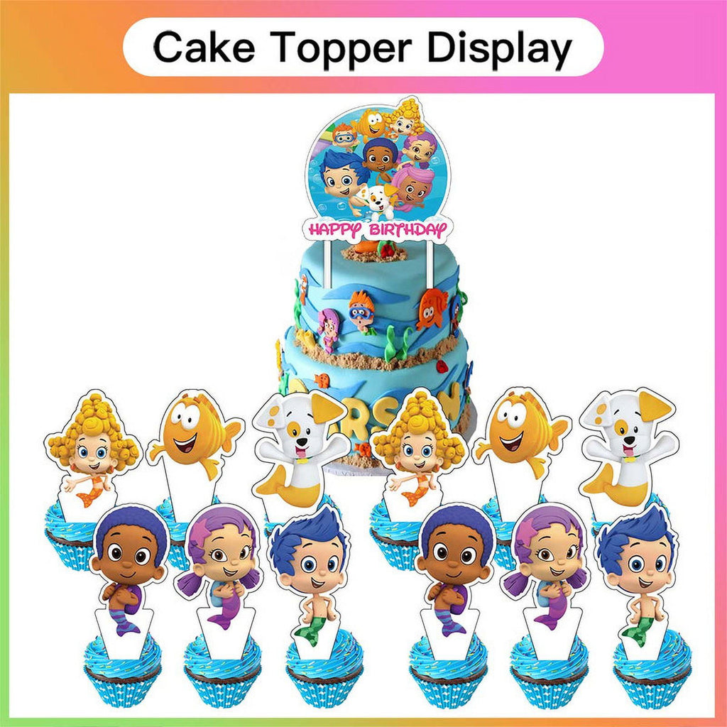 Bubble Guppies Birthday Party Supplies Balloons Plates Decoration Cake Topper Decor Tableware Banner Backdrop