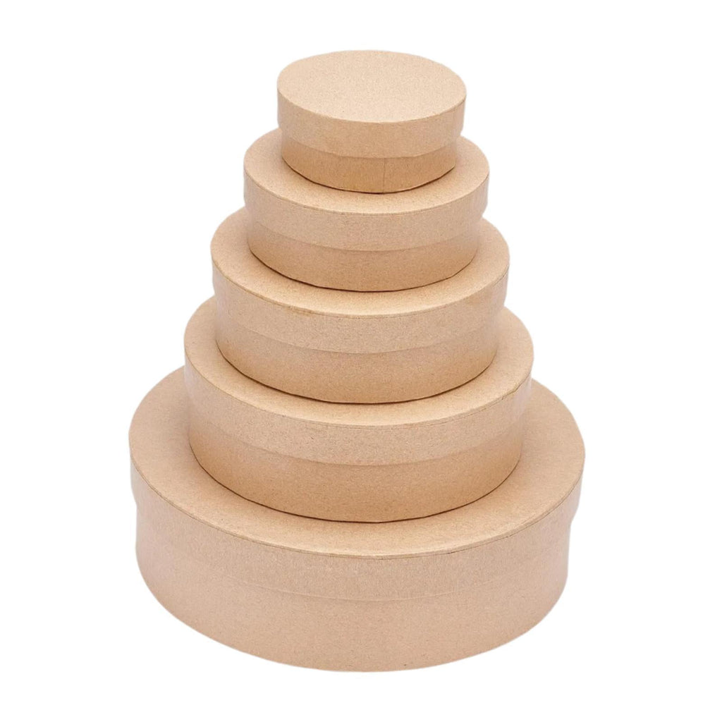 Sharprepublic 5 Pieces Gift Boxes for Presents Gift Wrapping Storage Biscuit Case Round Paper