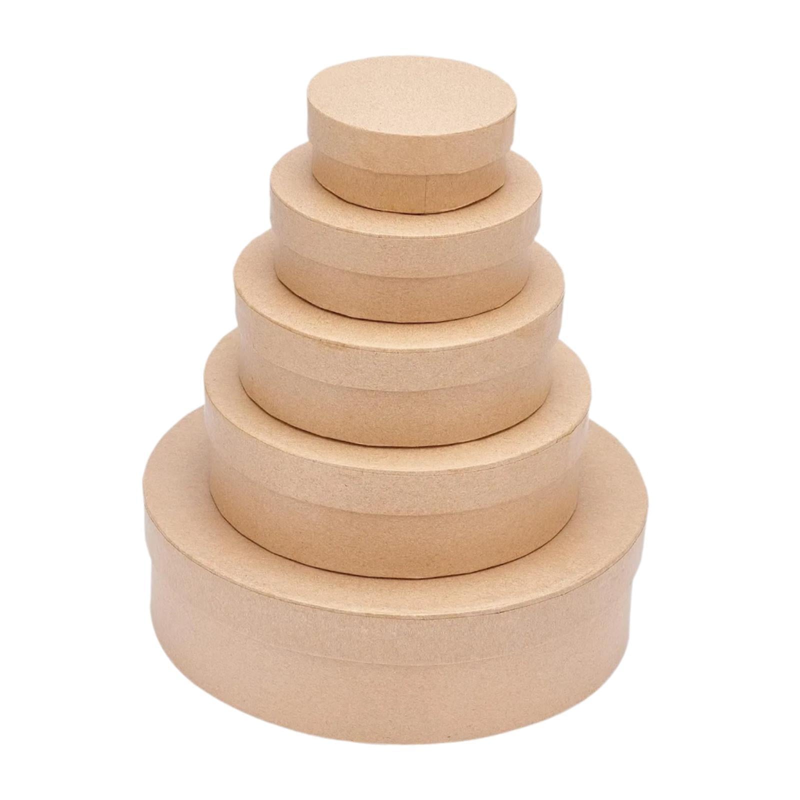 Sharprepublic 5 Pieces Gift Boxes for Presents Gift Wrapping Storage Biscuit Case Round Paper