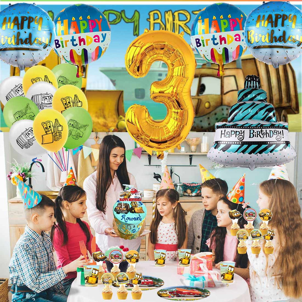 The Stinky and Dirty Show Balloons Party Supplies 3rd Decor Tableware Birthday Cake Topper Decorations Banner Backdrop