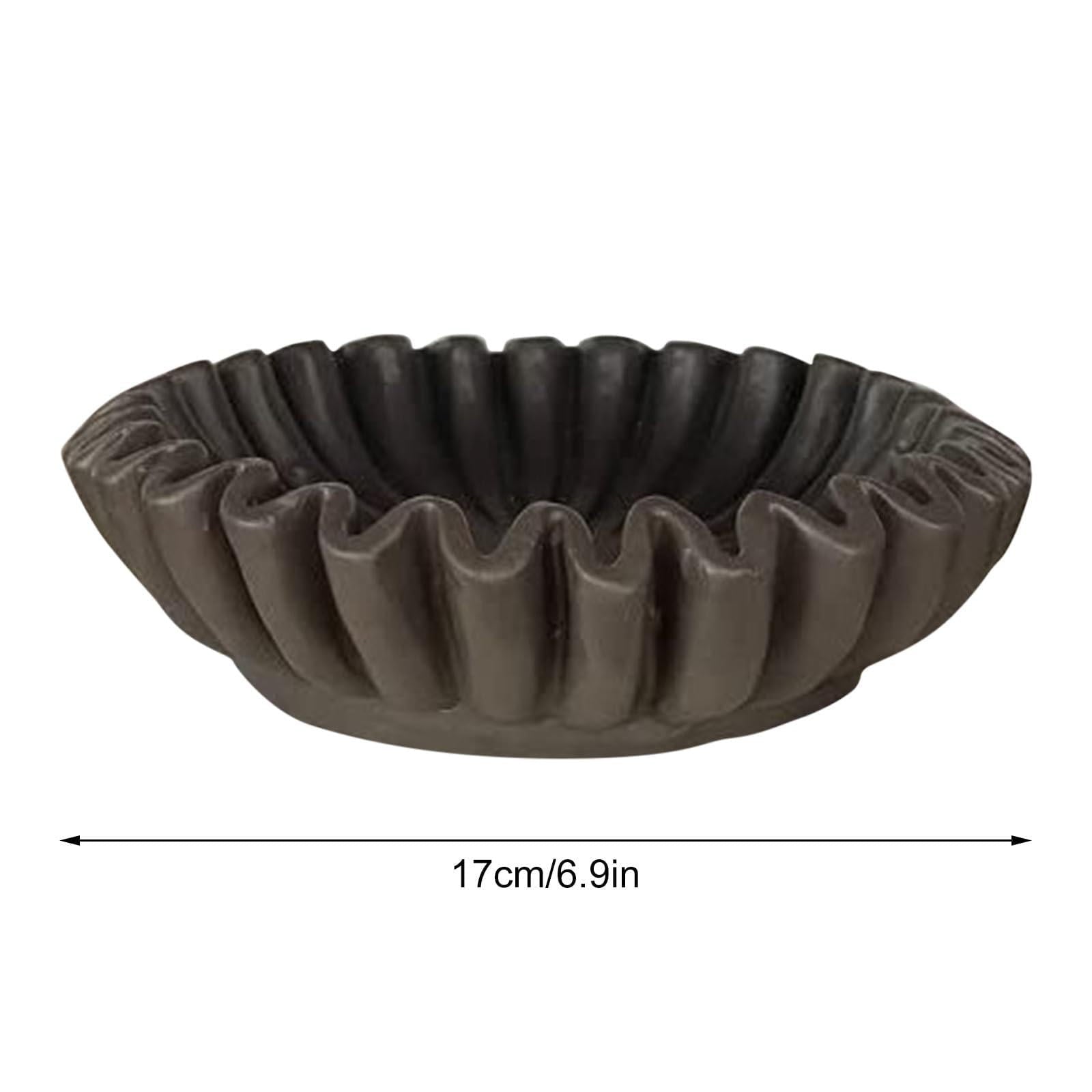 XUYAN Ruffle Bowl Decorative Bowls for Home Decor Vintage Ring Dish Fruit Bowl Ruffle Bowl Decor for Living Room Design Coffee Table Bookshelf Kitchen Table Decor, Thanksgiving Halloween Christmas