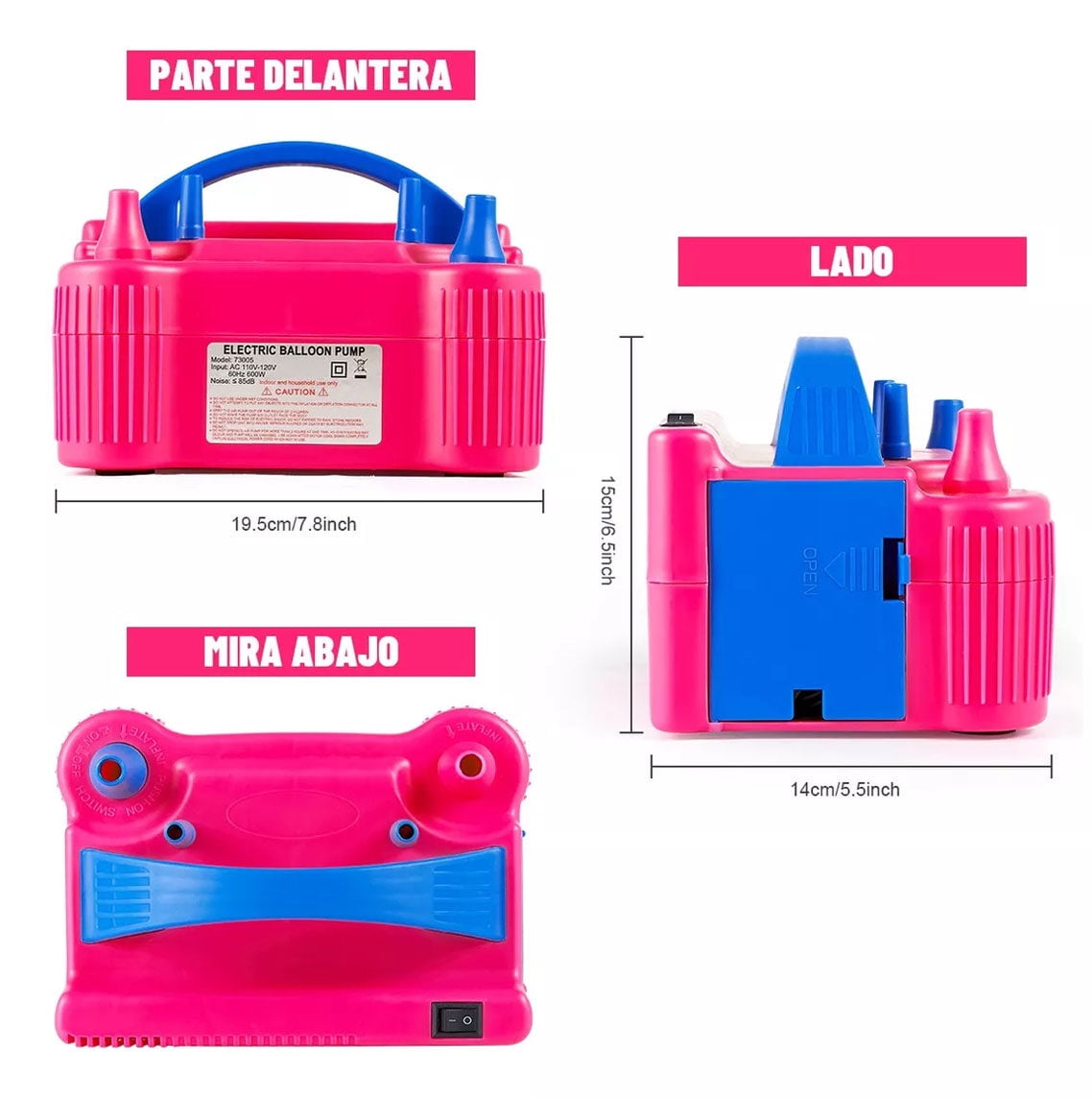 Balloon Pump, Electric Balloon Pump Kit,Balloon Inflator Pump 600W Portable Dual Nozzles Electric Air Ballon Machine with Balloons for Party Birthday Wedding Festival Decoration