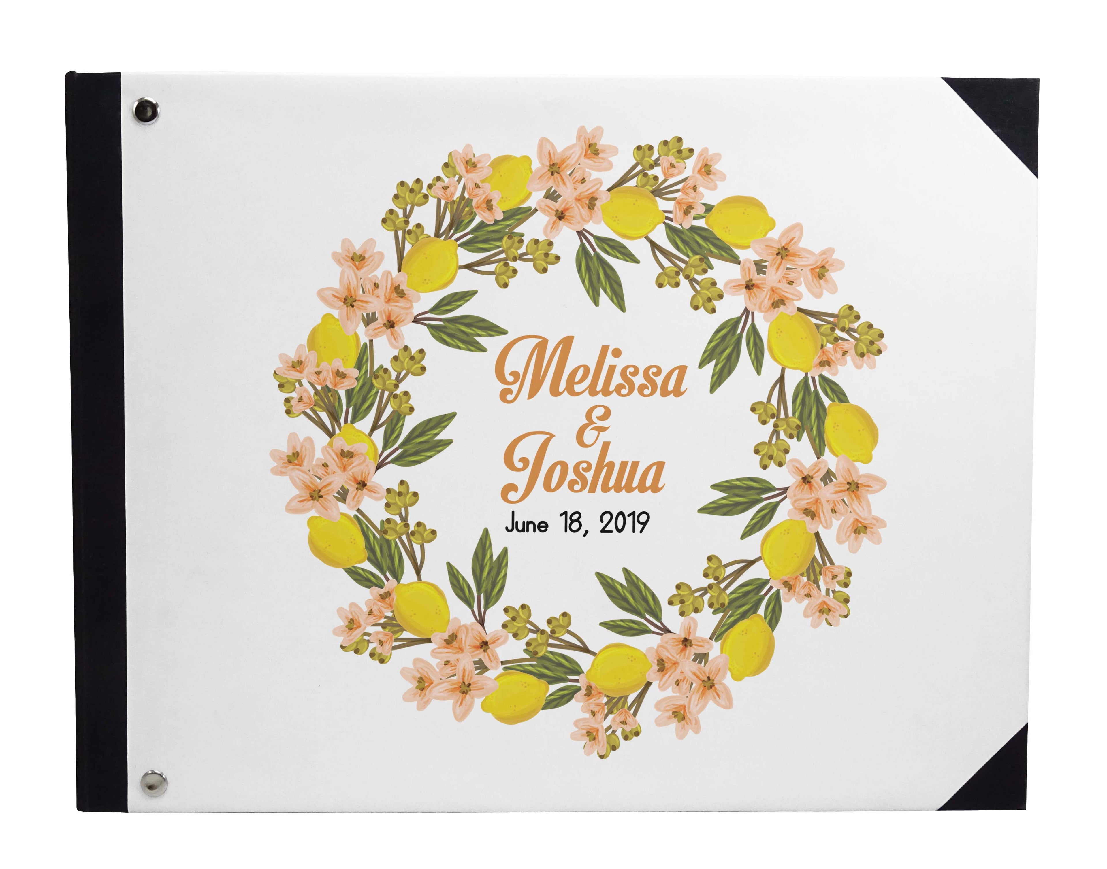 Darling Souvenir White Geometric Wedding Guest Book Hardbound Guest Sign-In Book Guest Registry Guestbook-9 x 12 Inches