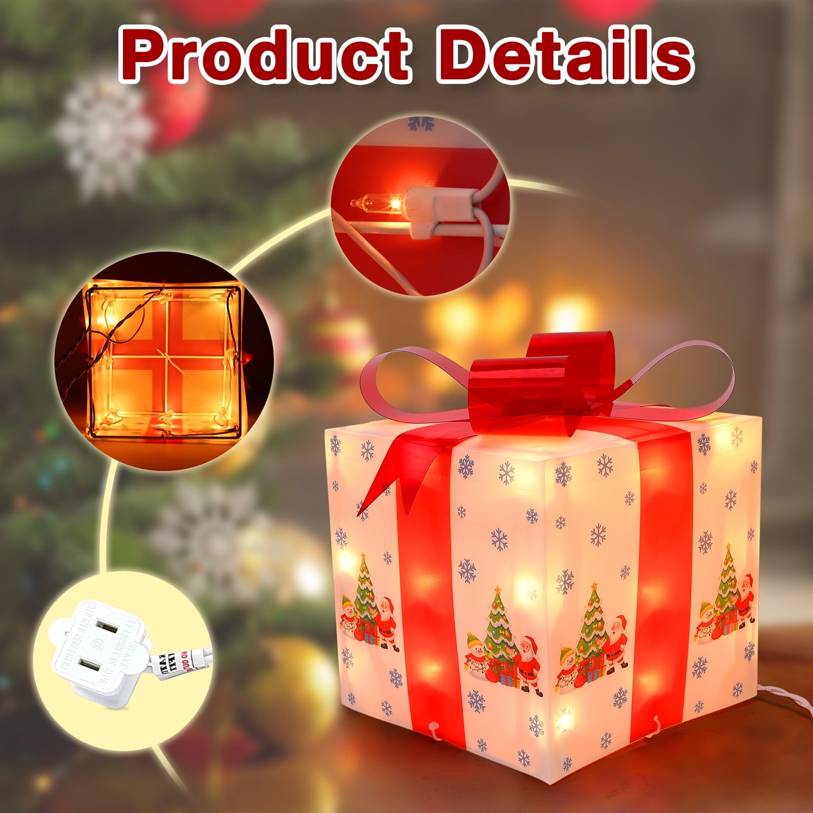EastVita Christmas Decorations Outdoor Christmas Decorations 3 Packs Lighted Gift Boxes Decorations