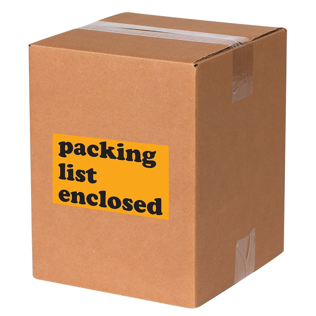 Tape Logic Labels "Packing List Enclosed" 3" x 5" Fluorescent Orange 500/Roll SCL561