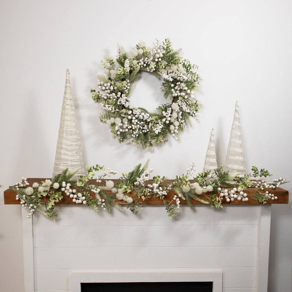 Glittered Berries and Eucalyptus Artificial Christmas Garland - 5' - Unlit