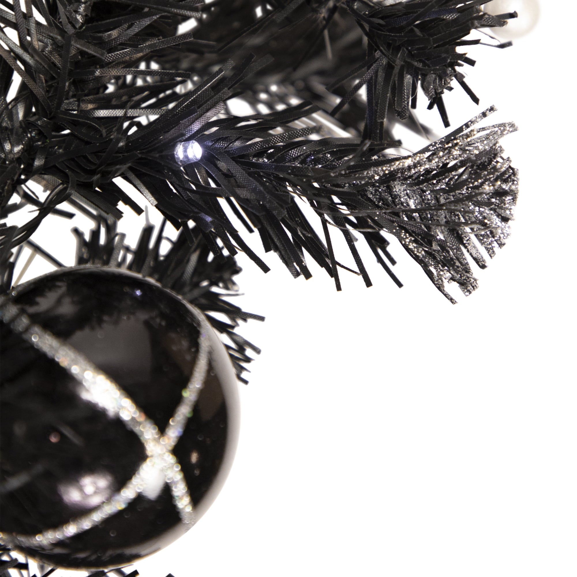 Northlight Pre-Lit Battery Operated Black Pine Artificial Christmas Garland -  6' x 10" - Cool White