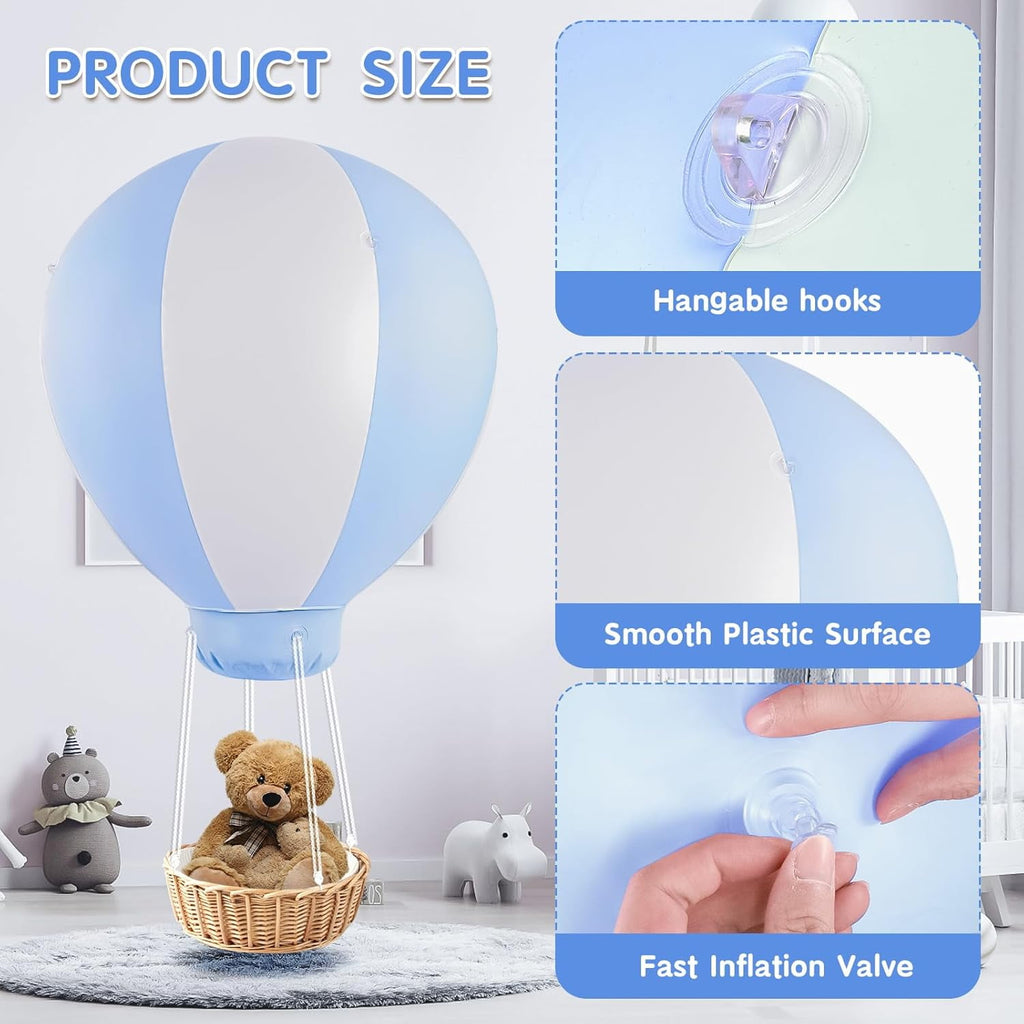 zsertyuh 3FT Hot Air Balloon Decorations  Inflatable Baby Shower Decoration Balloon for Baby Birthday Party Wedding Exhibitions  Air Pump Inclued (Blue)