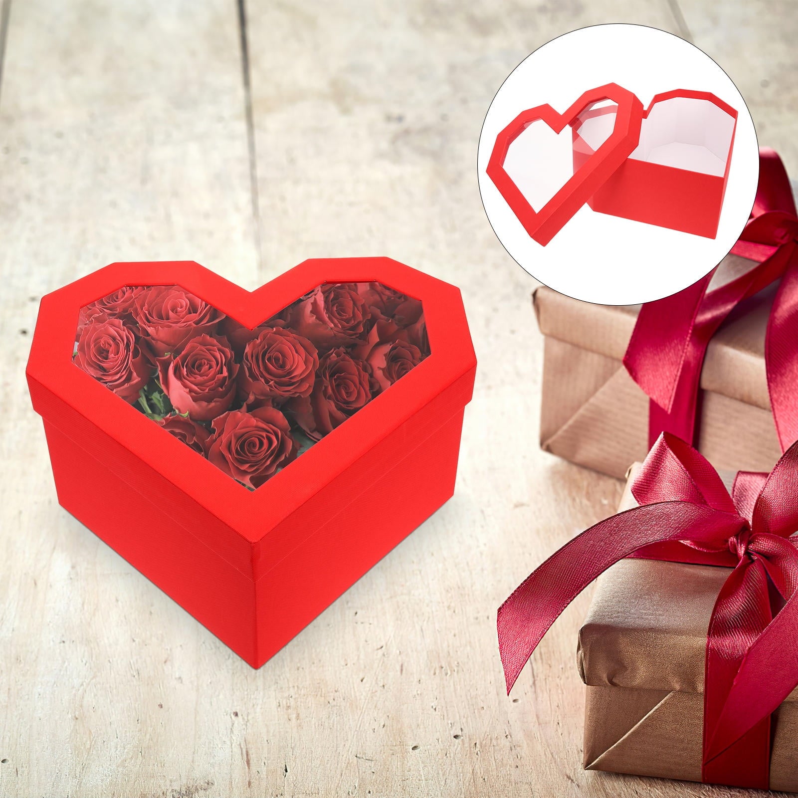 ifundom Rose Flower Heart Box Gift Case for Christmas Party and Special Celebrations